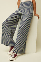 Border Palazzo Pants Mariniere Stripe - Beacon Blue