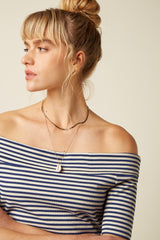 Nives Top Mariniere Stripe - Beacon Blue