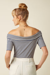 Nives Top Mariniere Stripe - Beacon Blue