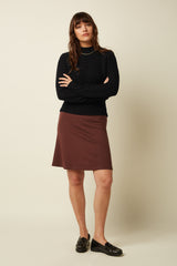 Border Skirt Milano Uni - Rum Brown