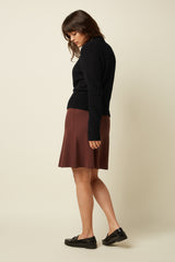 Border Skirt Milano Uni - Rum Brown