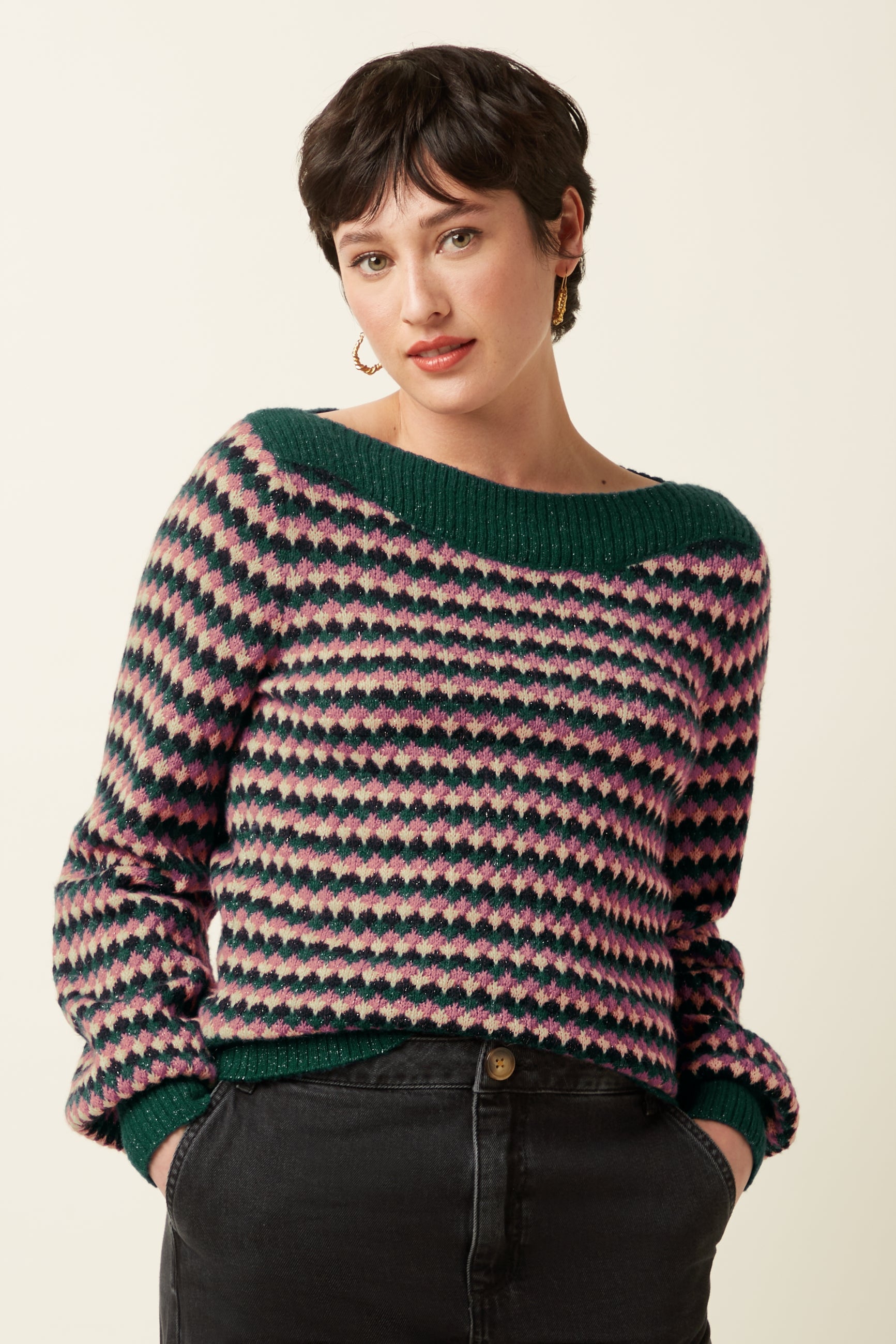 Erin Top Flora - Pine Green