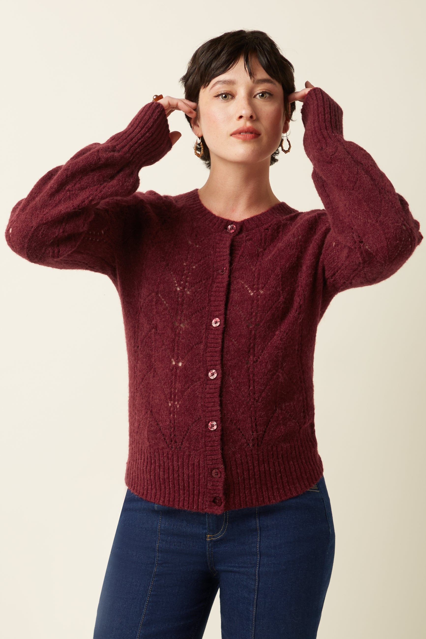 Raglan Cardi Bernard - Cabernet Red