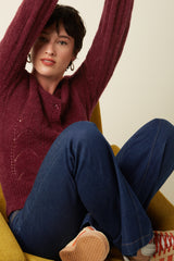 Raglan Cardi Bernard - Cabernet Red