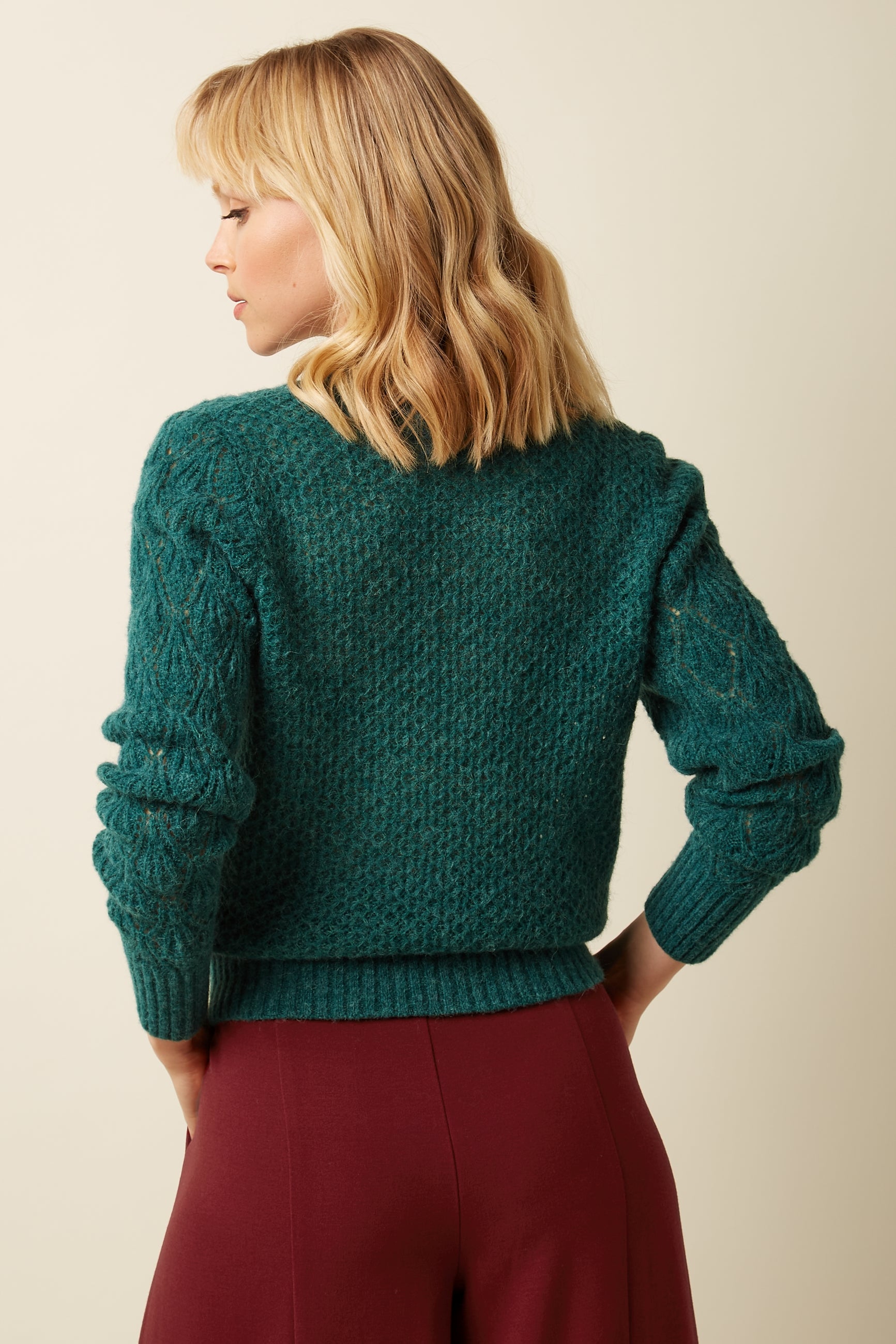 Jeanie Yoke Sweater Bernard - Spruced Green