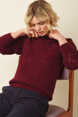 Jeanie Yoke Sweater Bernard - Cabernet Red
