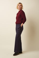 Jeanie Yoke Sweater Bernard - Cabernet Red