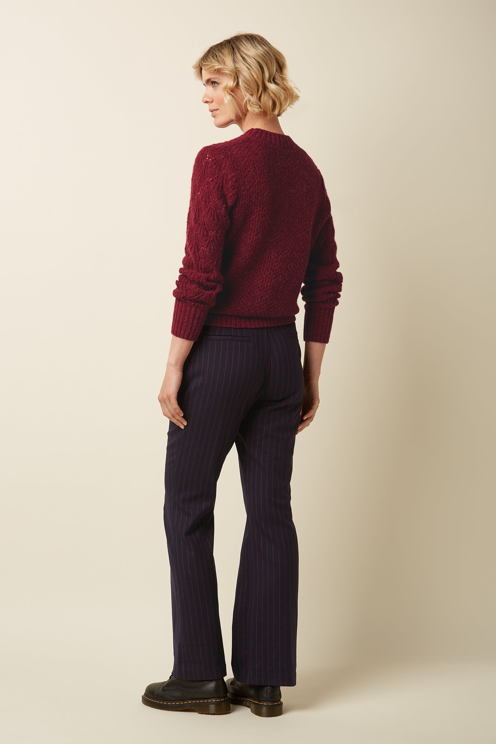 Jeanie Yoke Sweater Bernard - Cabernet Red