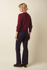 Jeanie Yoke Sweater Bernard - Cabernet Red