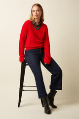 Mauve V Top Leon - Fiery Red