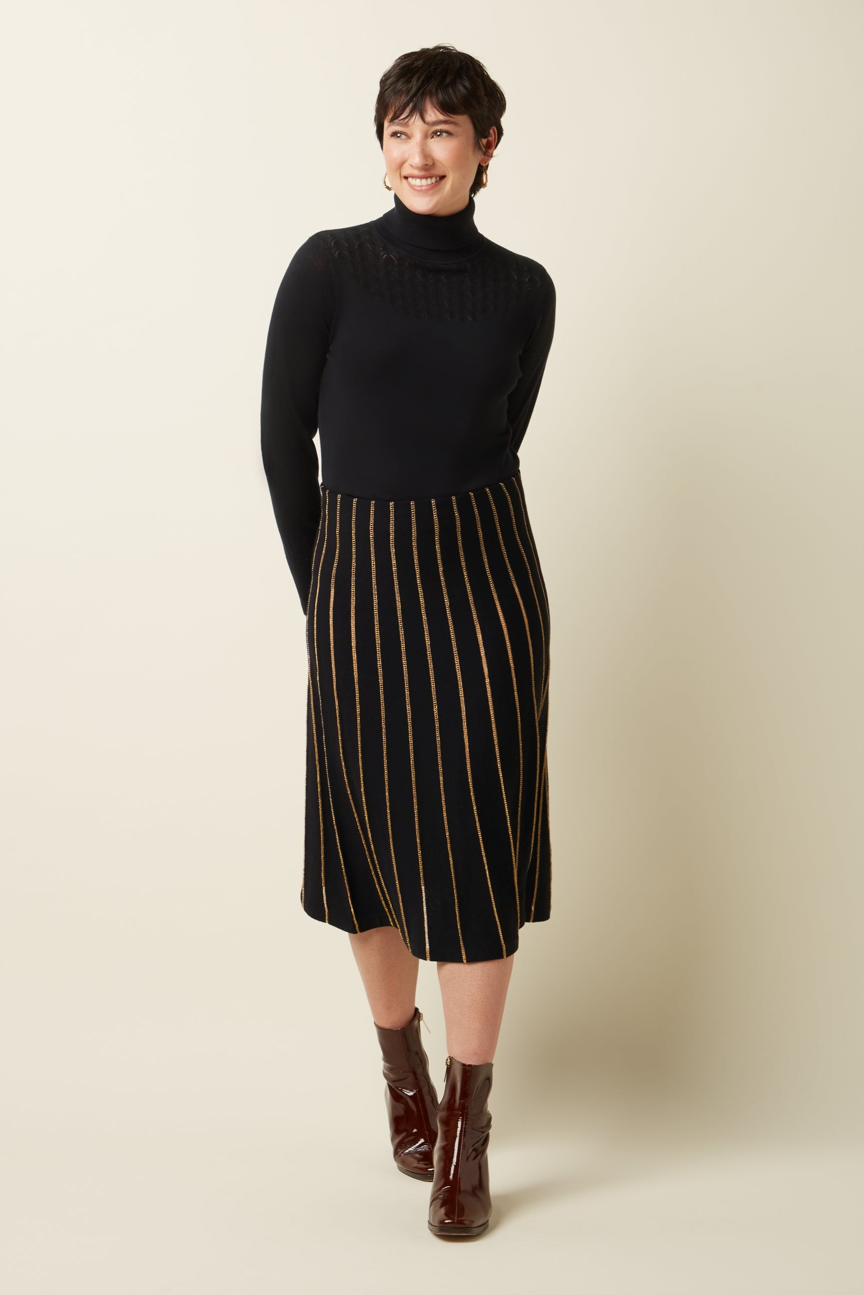 Knit Skirt Plume - Black