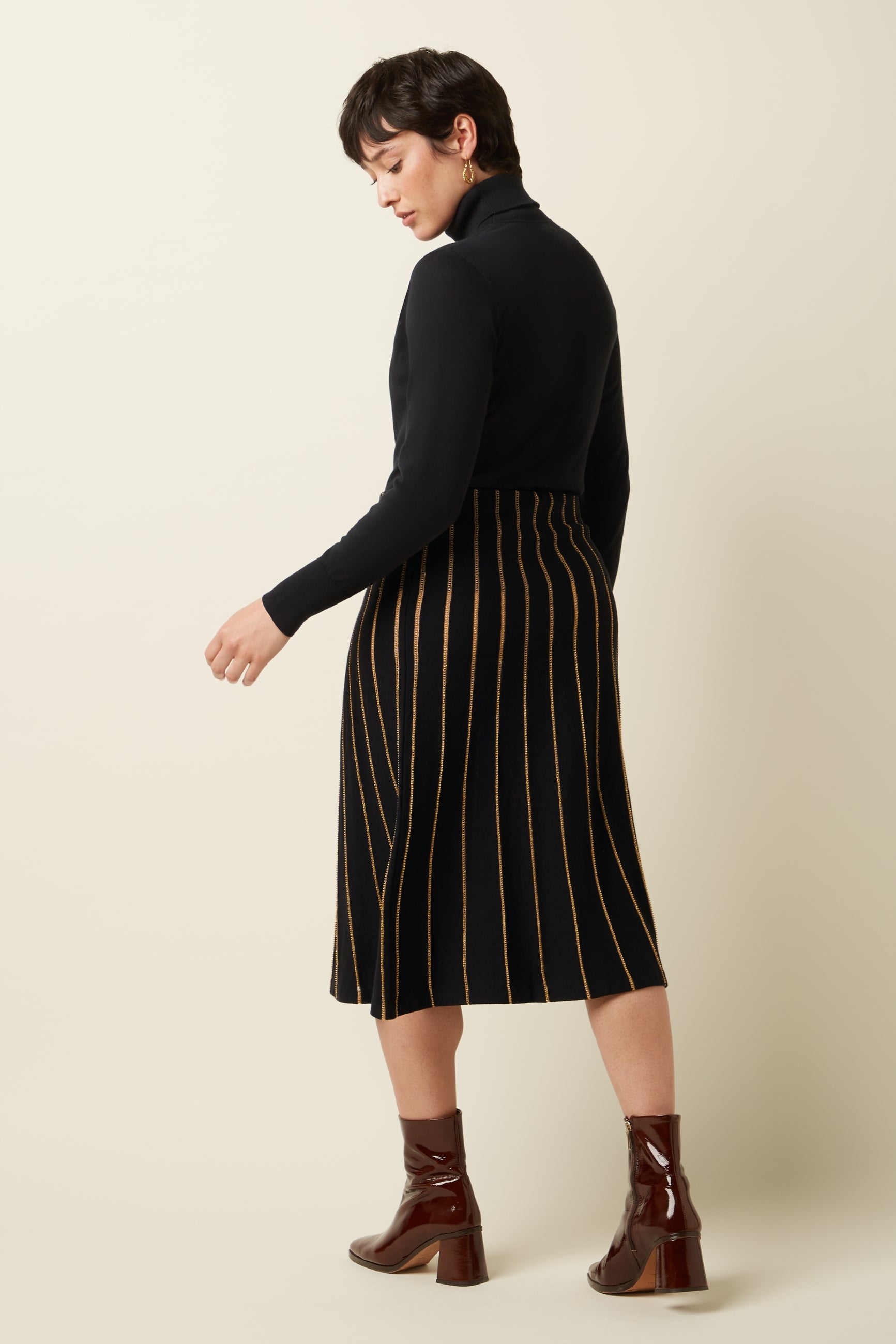 Knit Skirt Plume - Black