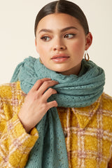 Scarf Ajour Carre - Silver Green
