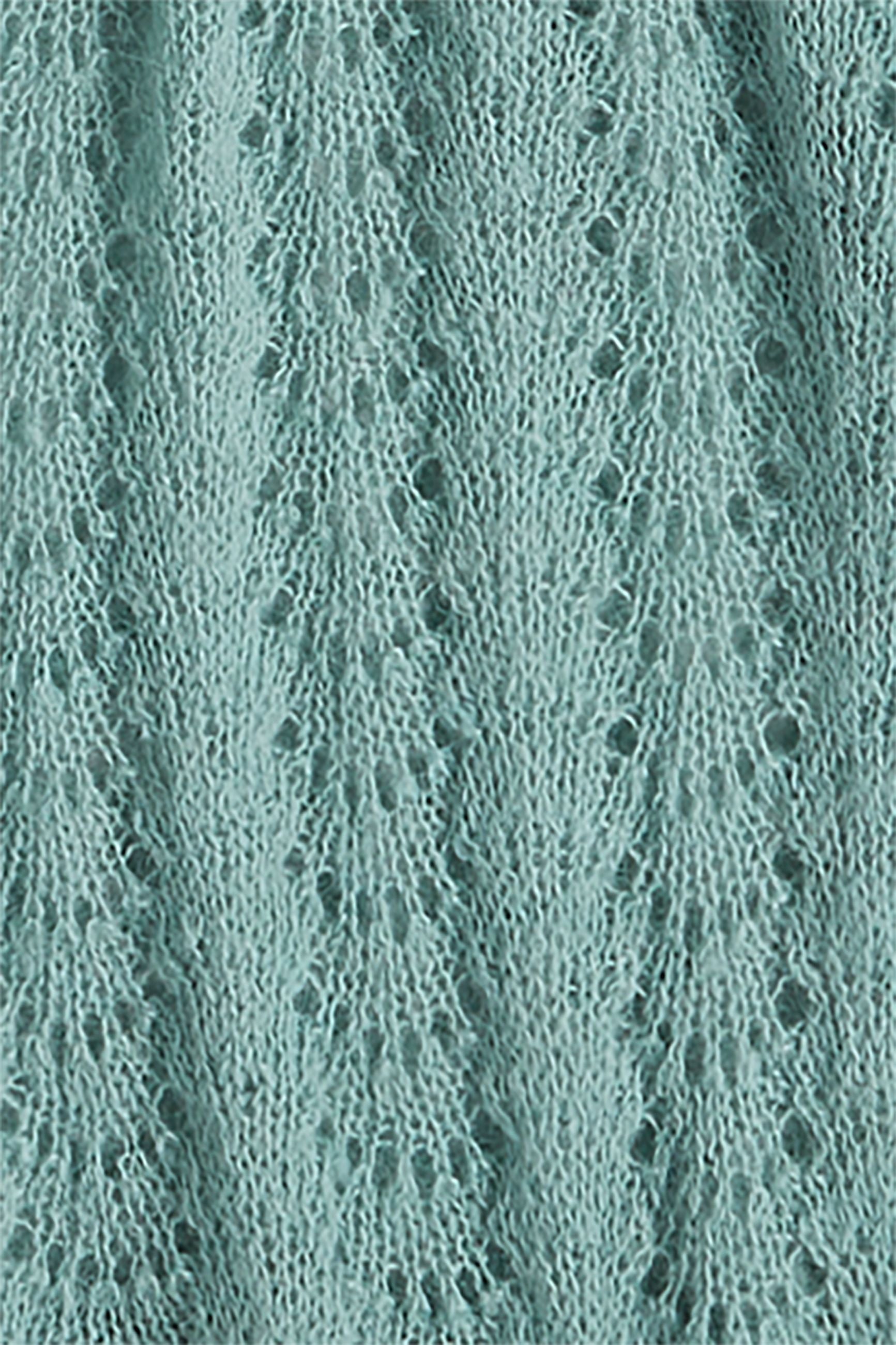 Scarf Ajour Carre - Silver Green