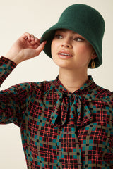 Cloche Hat - Pine Green
