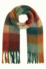 Check Scarf Multi - Pine Green