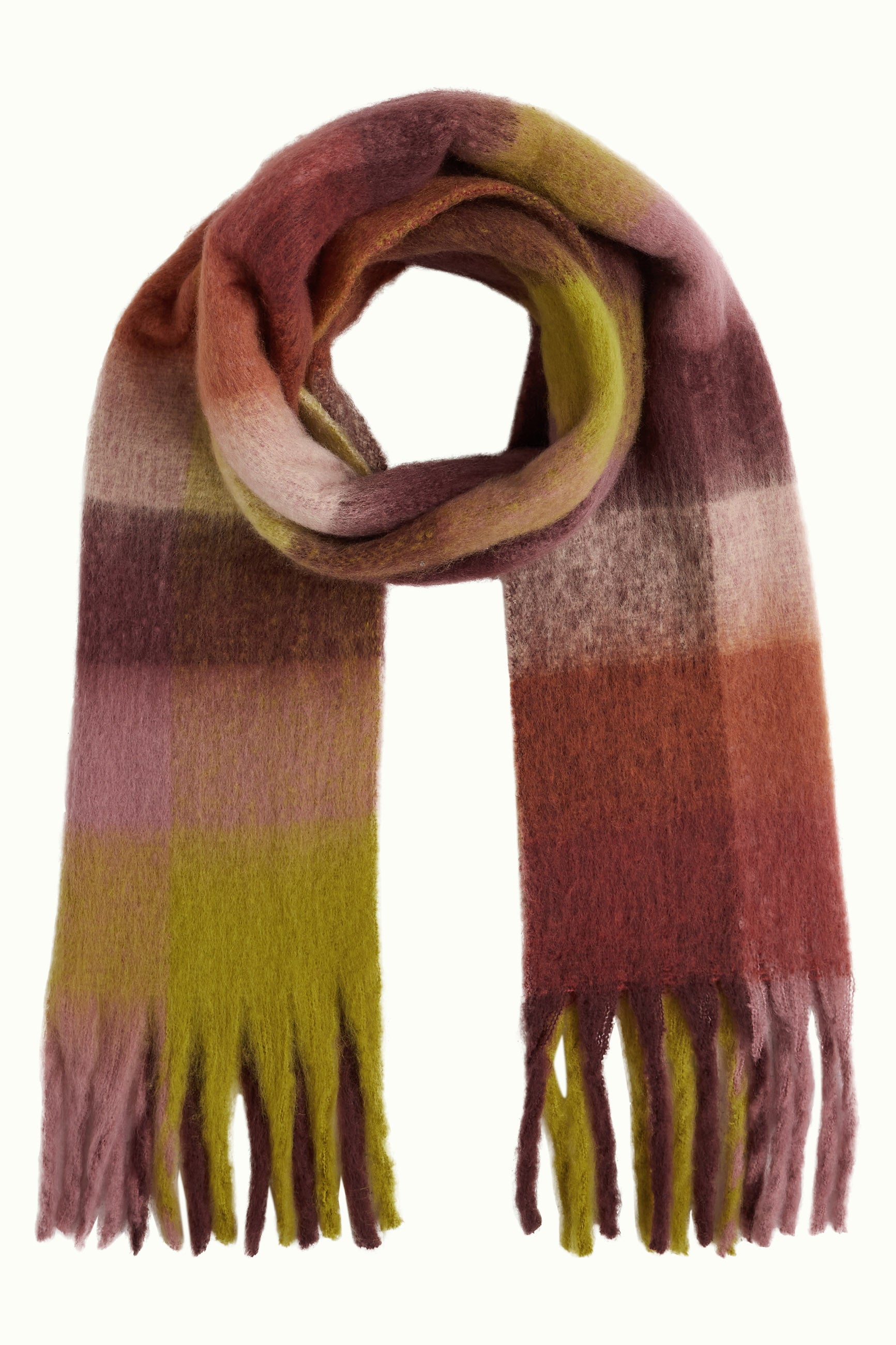 Check Scarf Multi - Porto Red