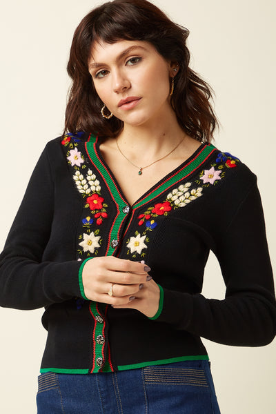 V Rib Cardi Perry - Black – King Louie