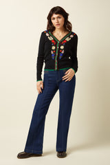 V Rib Cardi Perry - Black