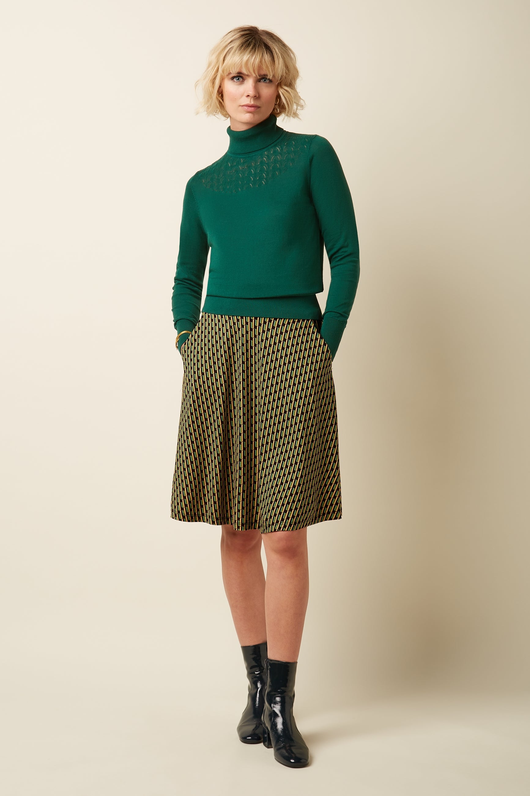 Rollneck Top Club - Botanical Green