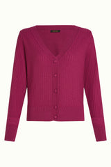Deep V Cardi Cedar - Violet Pink