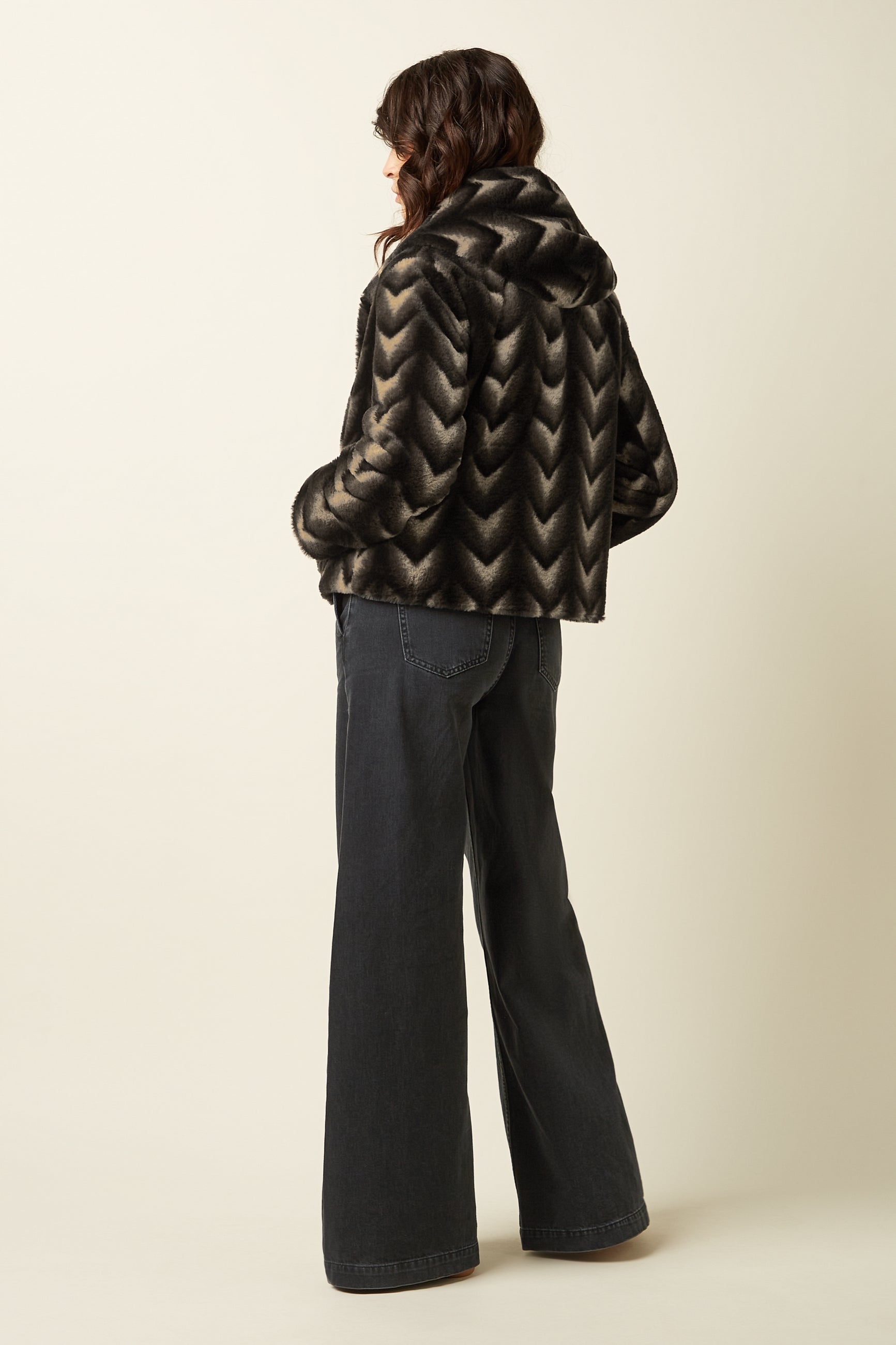 Judy Coat Deco Fur - Black