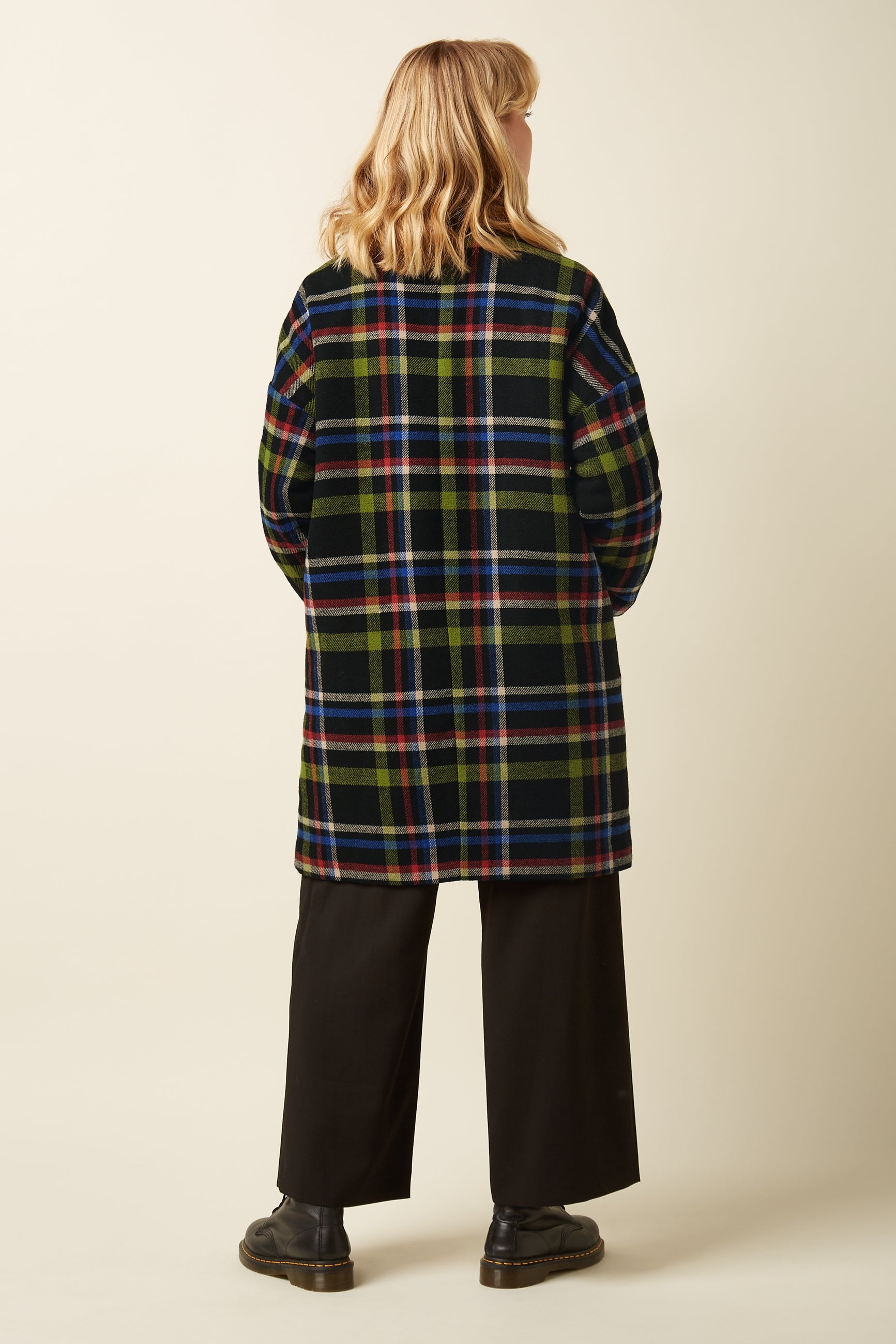 Nia Coat Karly Check - Black