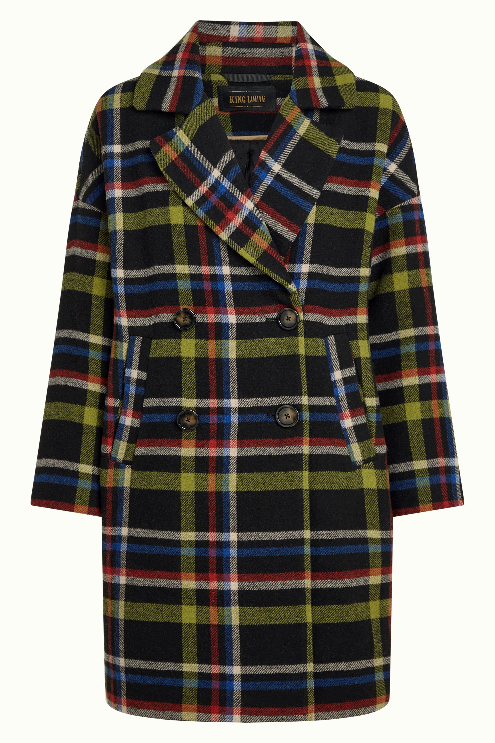 Nia Coat Karly Check - Black