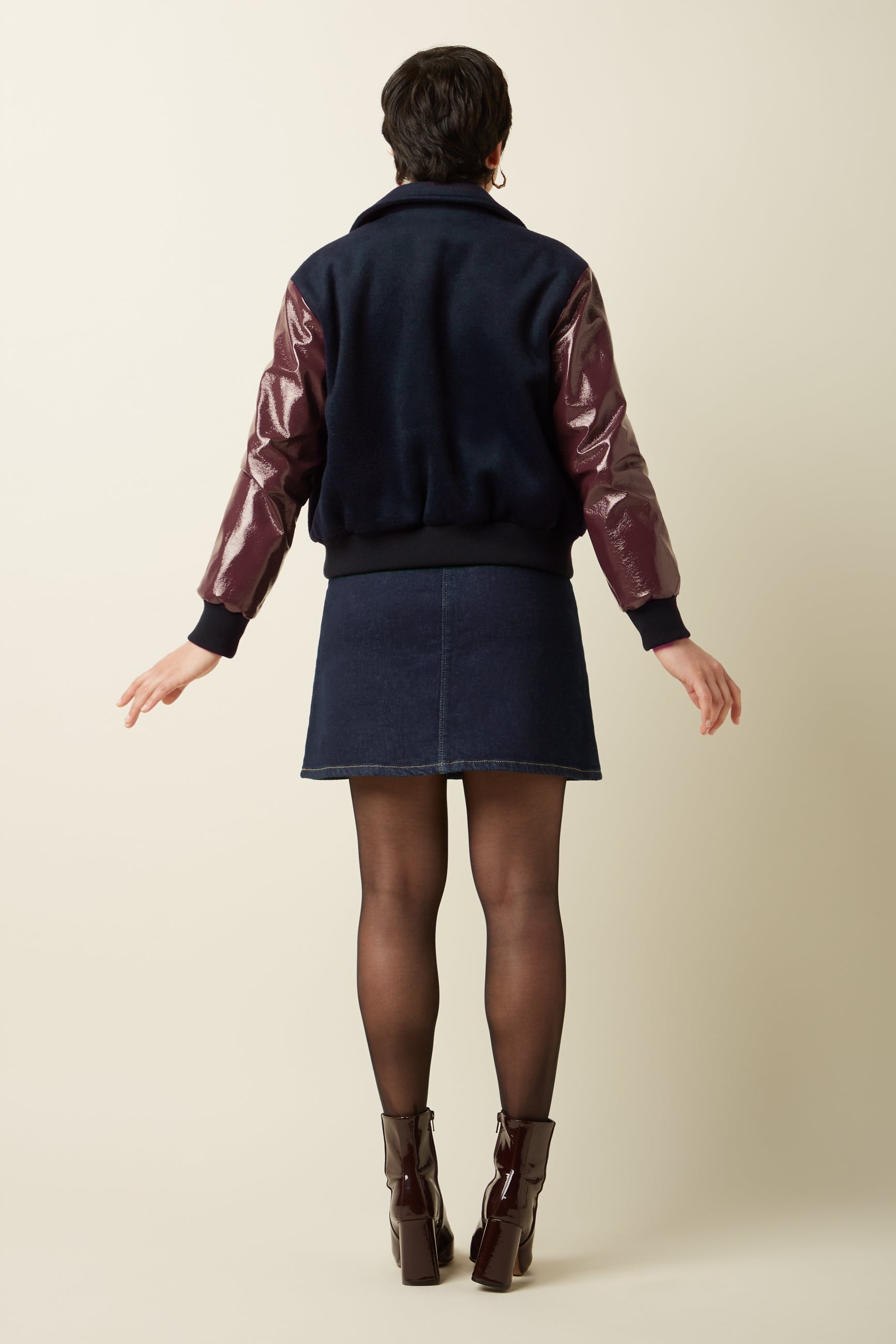 Billie Baseball Jacket Shine - Bordeaux Red