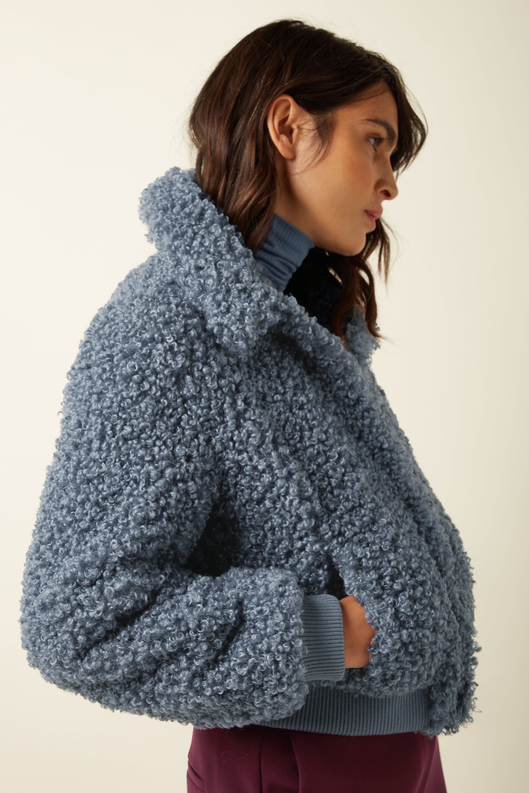 Isa Jacket Basil Fur - Night Blue