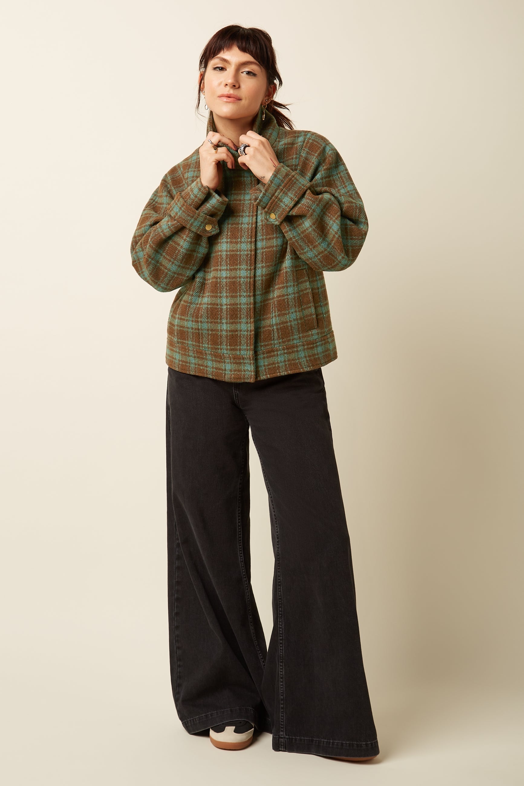 Varna Jacket Coppa Check - Bear Brown