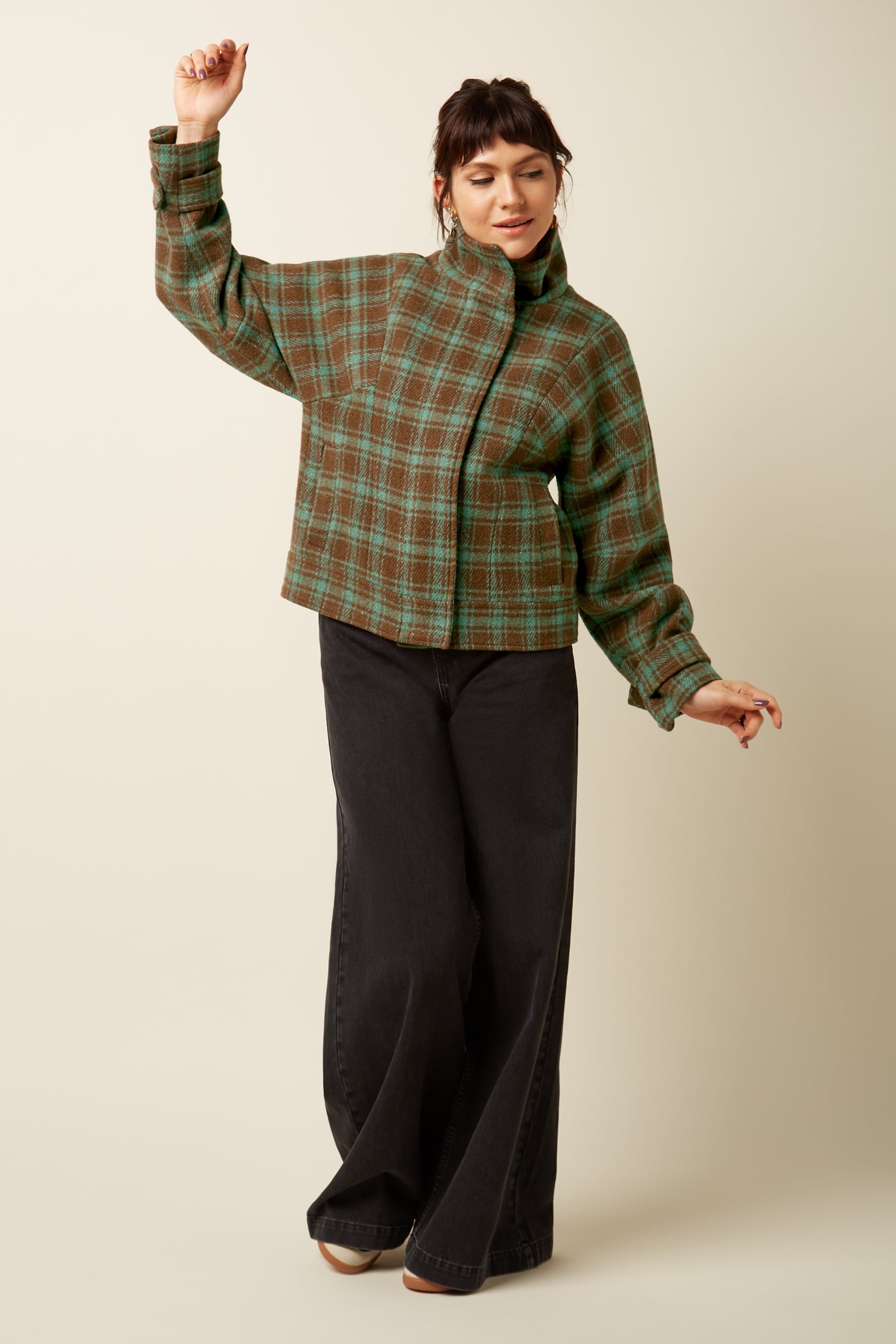 Varna Jacket Coppa Check - Bear Brown