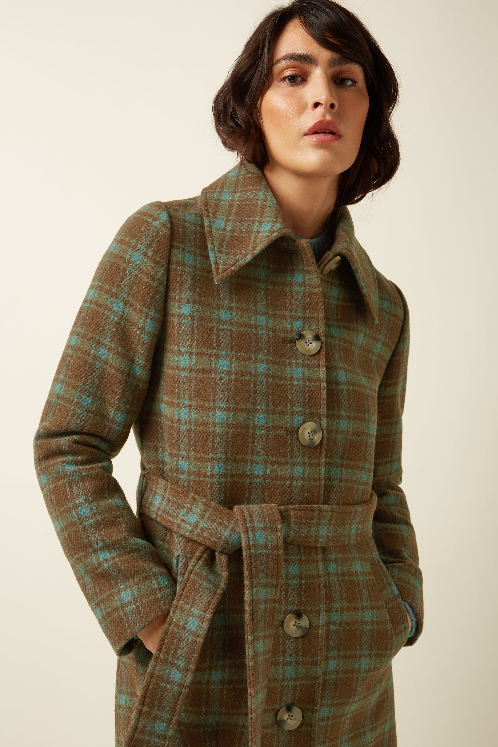 Arabella Coat Coppa Check - Bear Brown