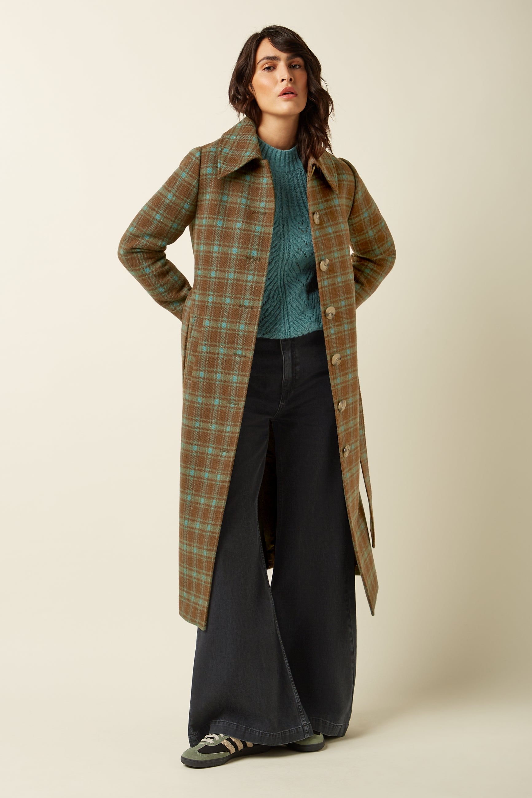 Arabella Coat Coppa Check - Bear Brown