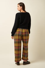 Federica Cuff Pants Caroll Check - Golden Brown