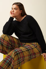 Federica Cuff Pants Caroll Check - Golden Brown