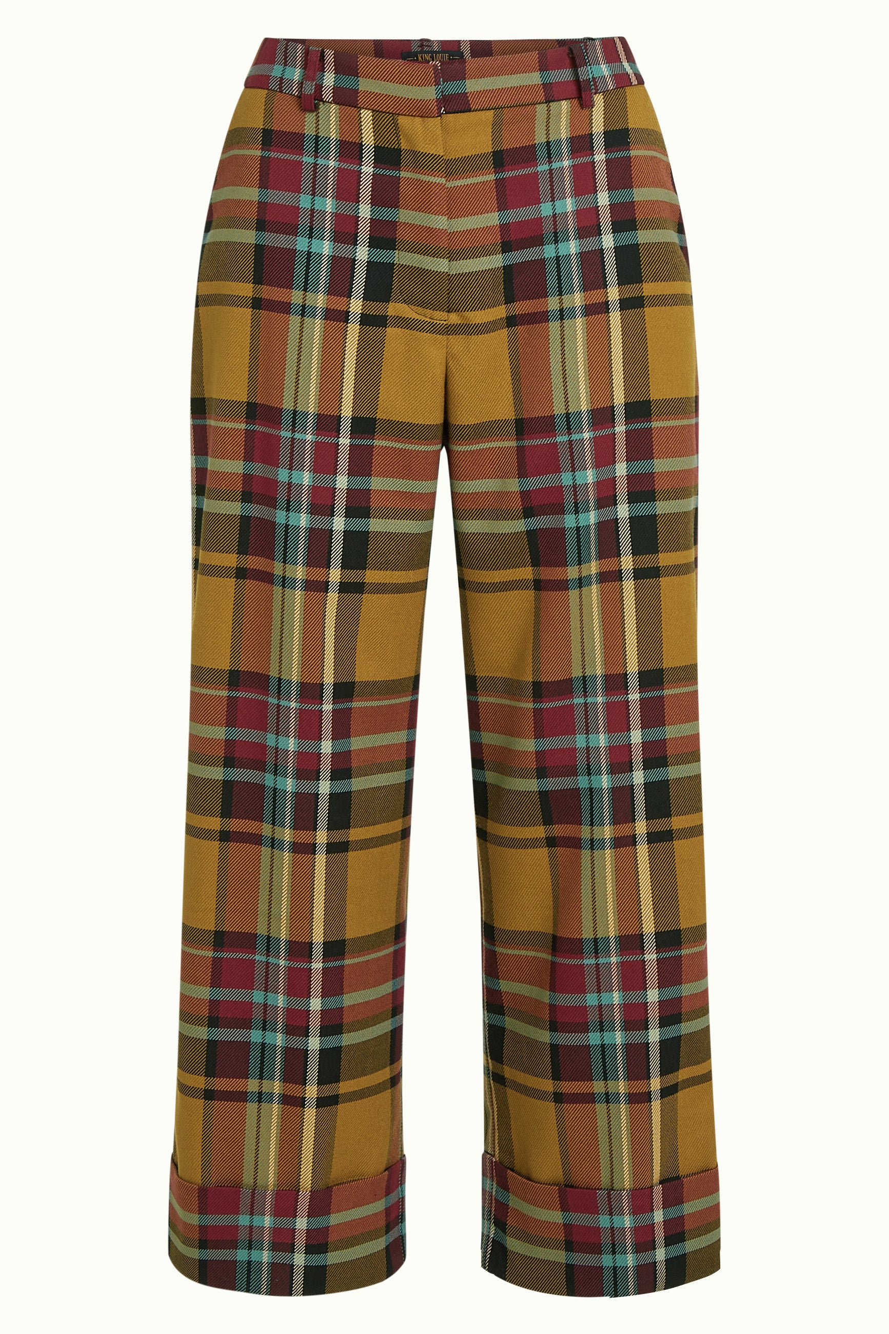 Federica Cuff Pants Caroll Check - Golden Brown