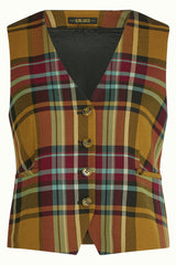 Bianca Gilet Caroll Check - Golden Brown