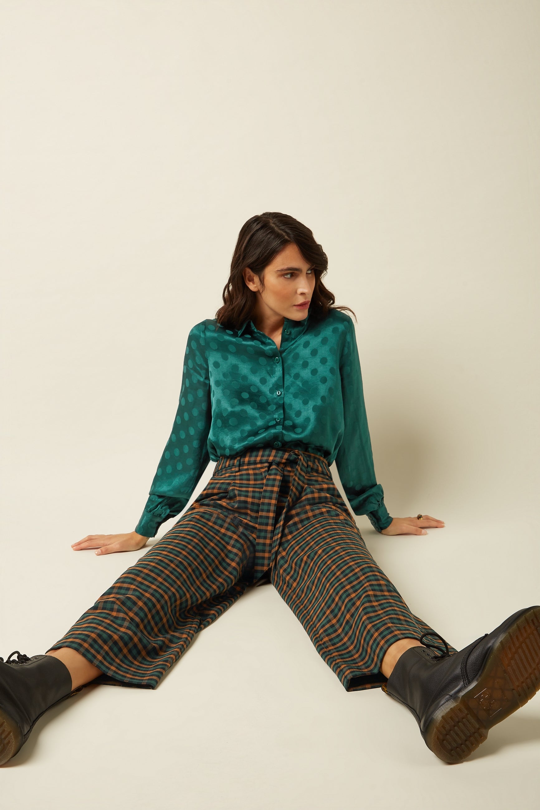 Ava Pants Brook Check - Black