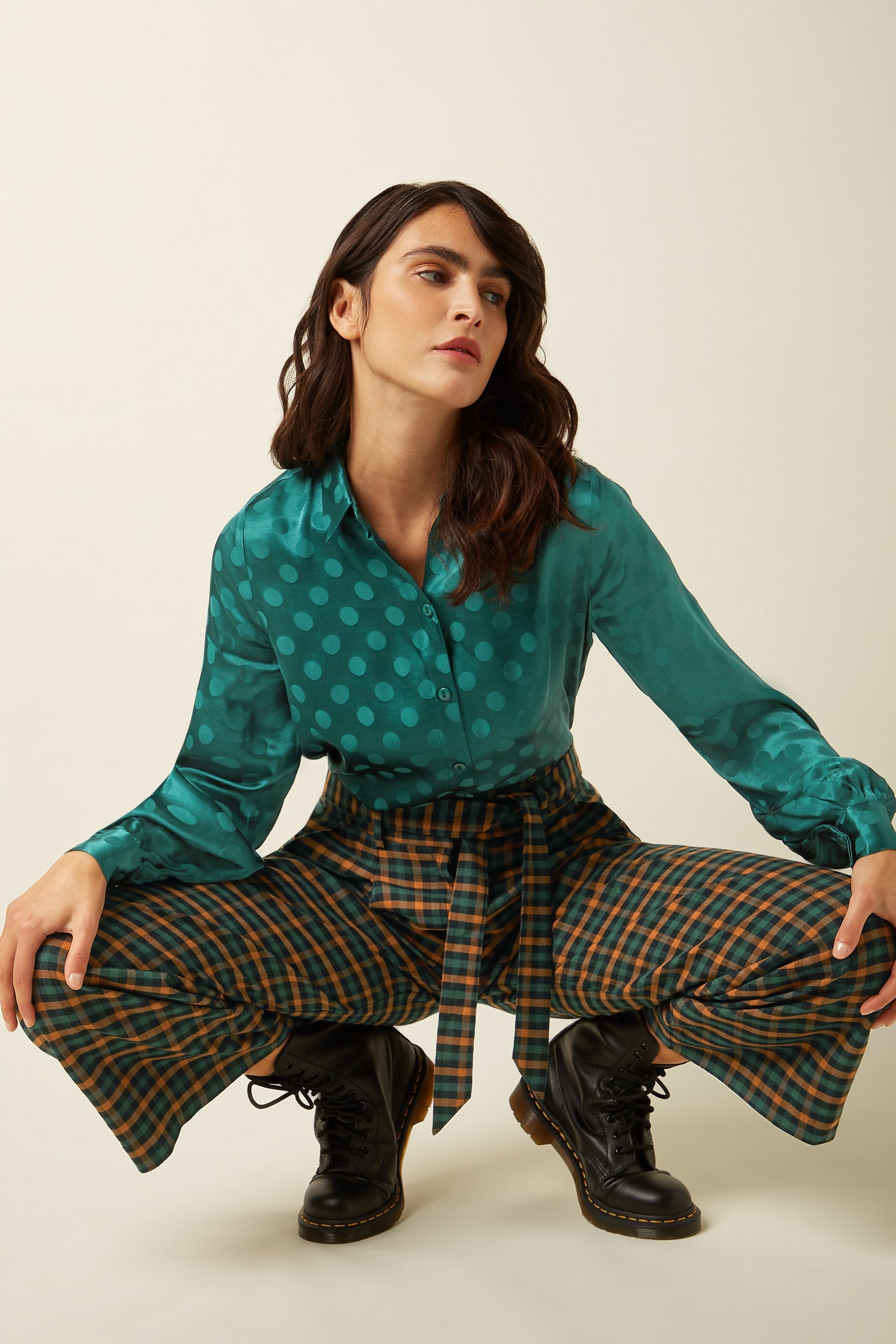 Ava Pants Brook Check - Black