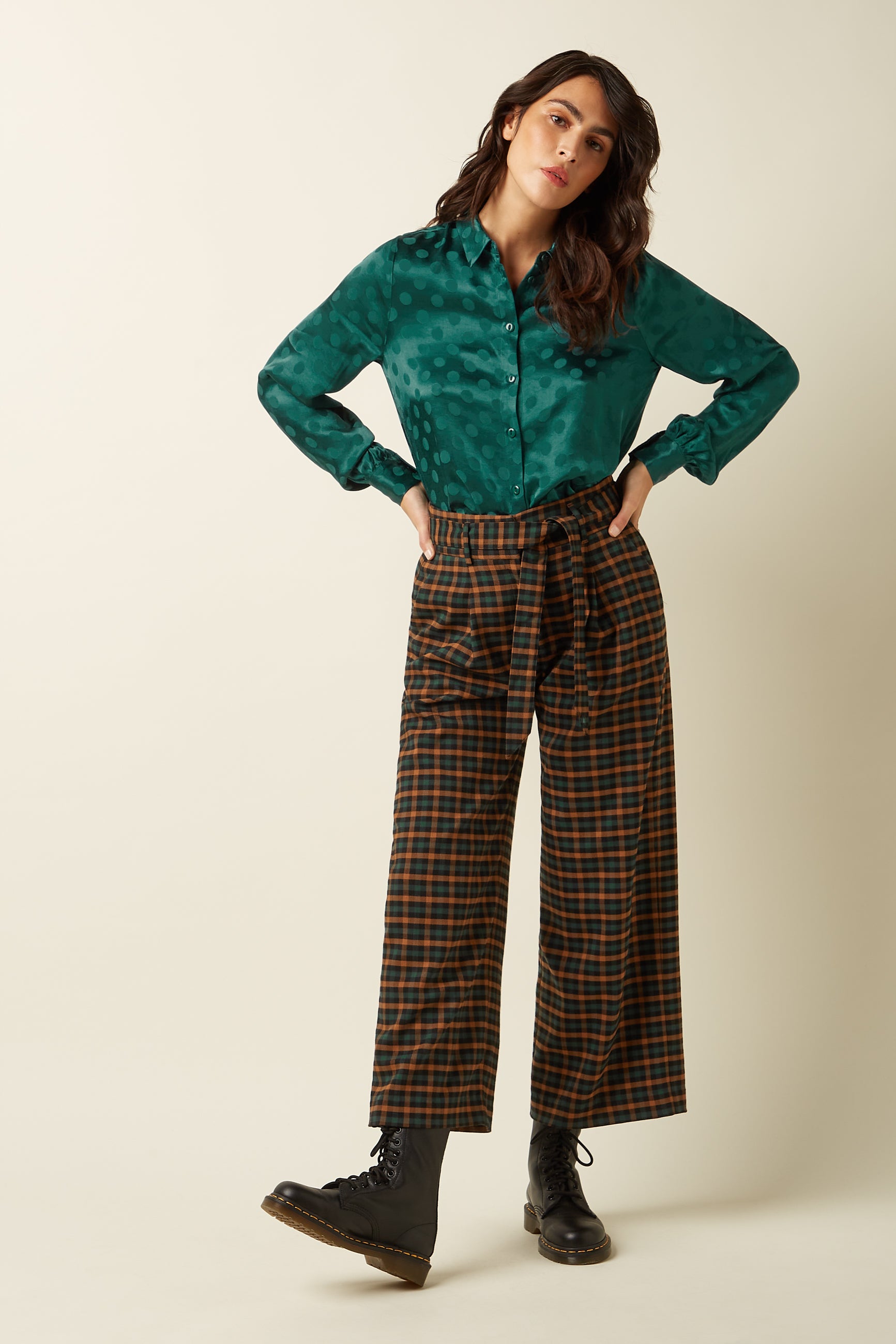 Ava Pants Brook Check - Black