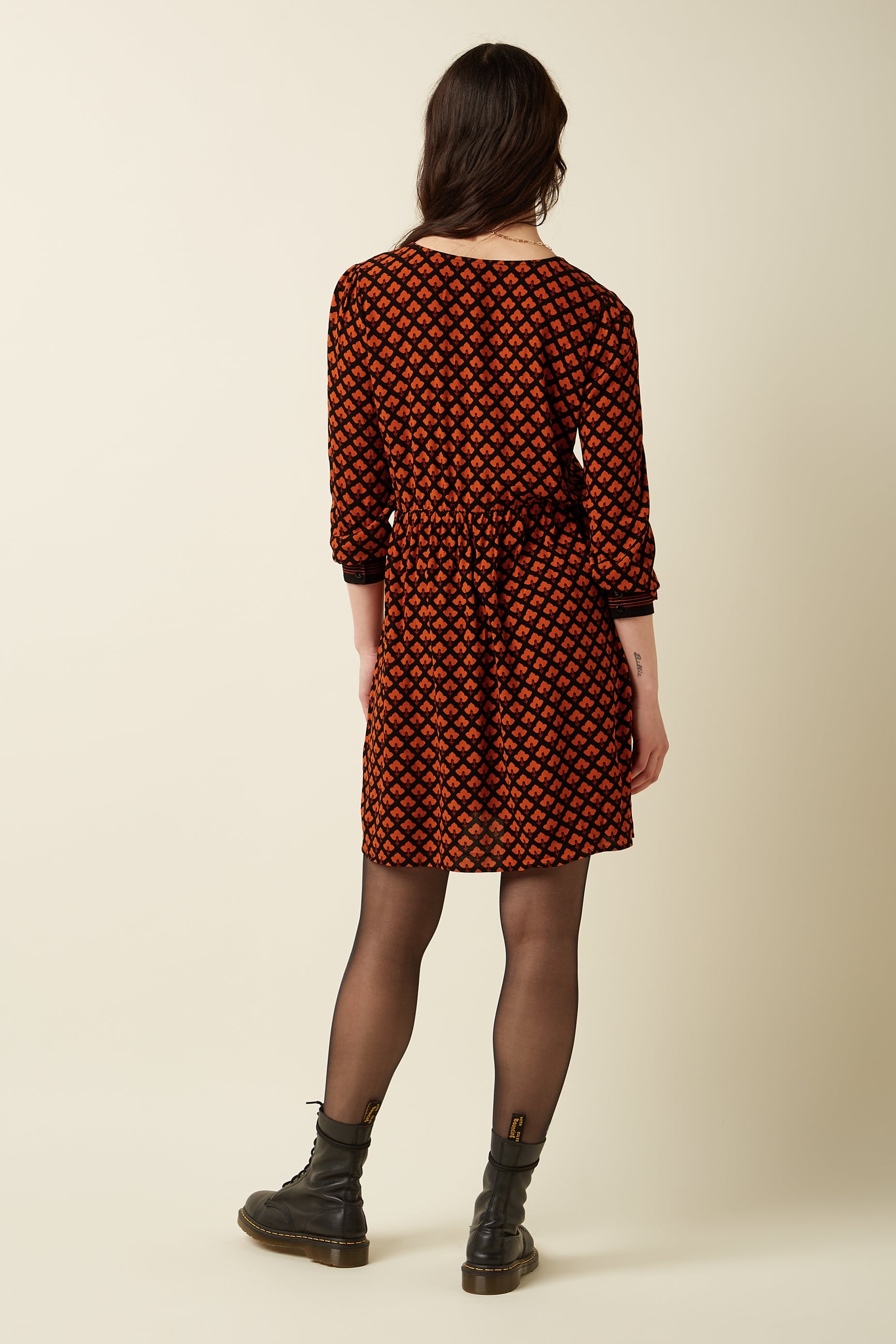 Marjorie Dress Moire - Black