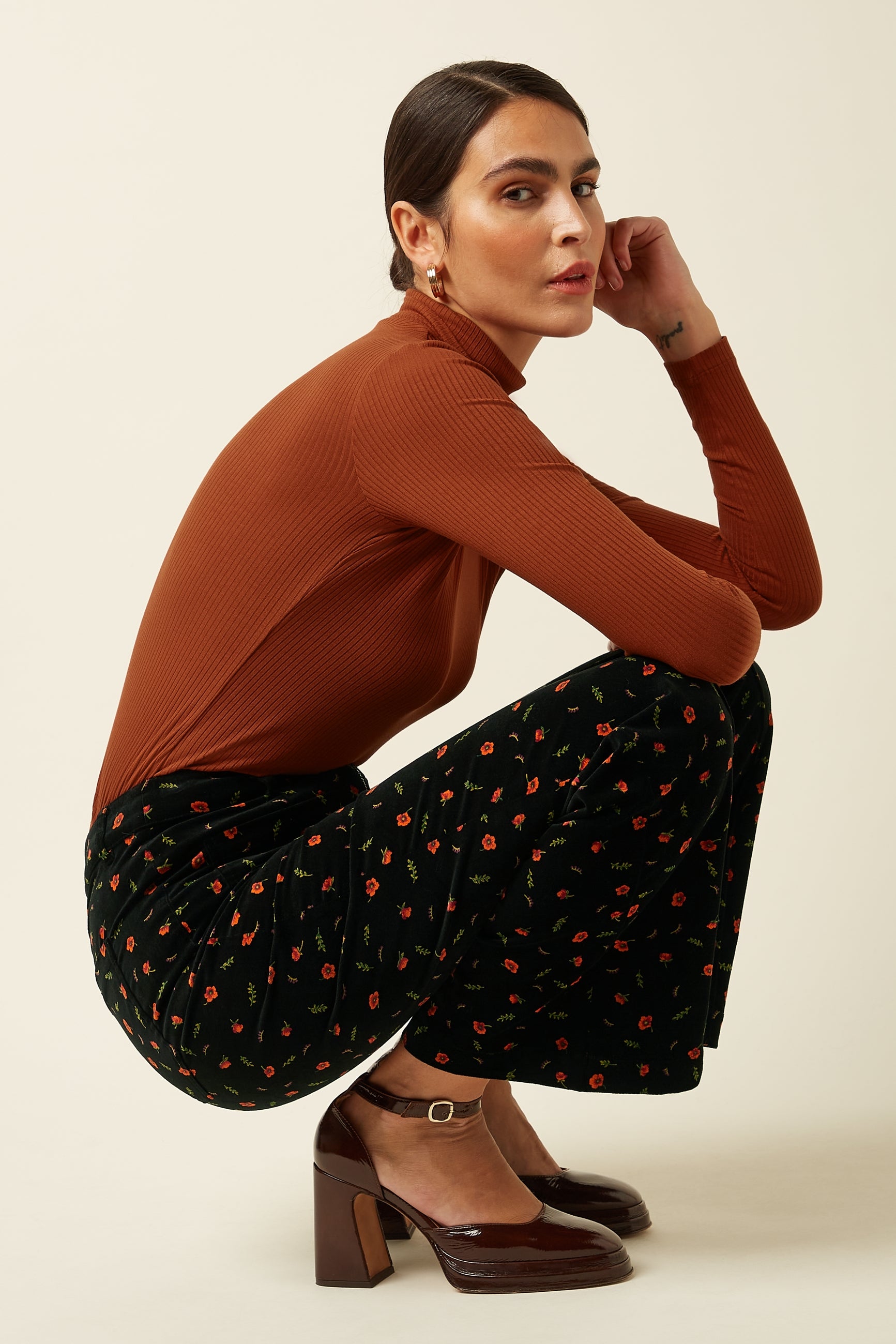 Ida Front Zip Pants Nival - Black