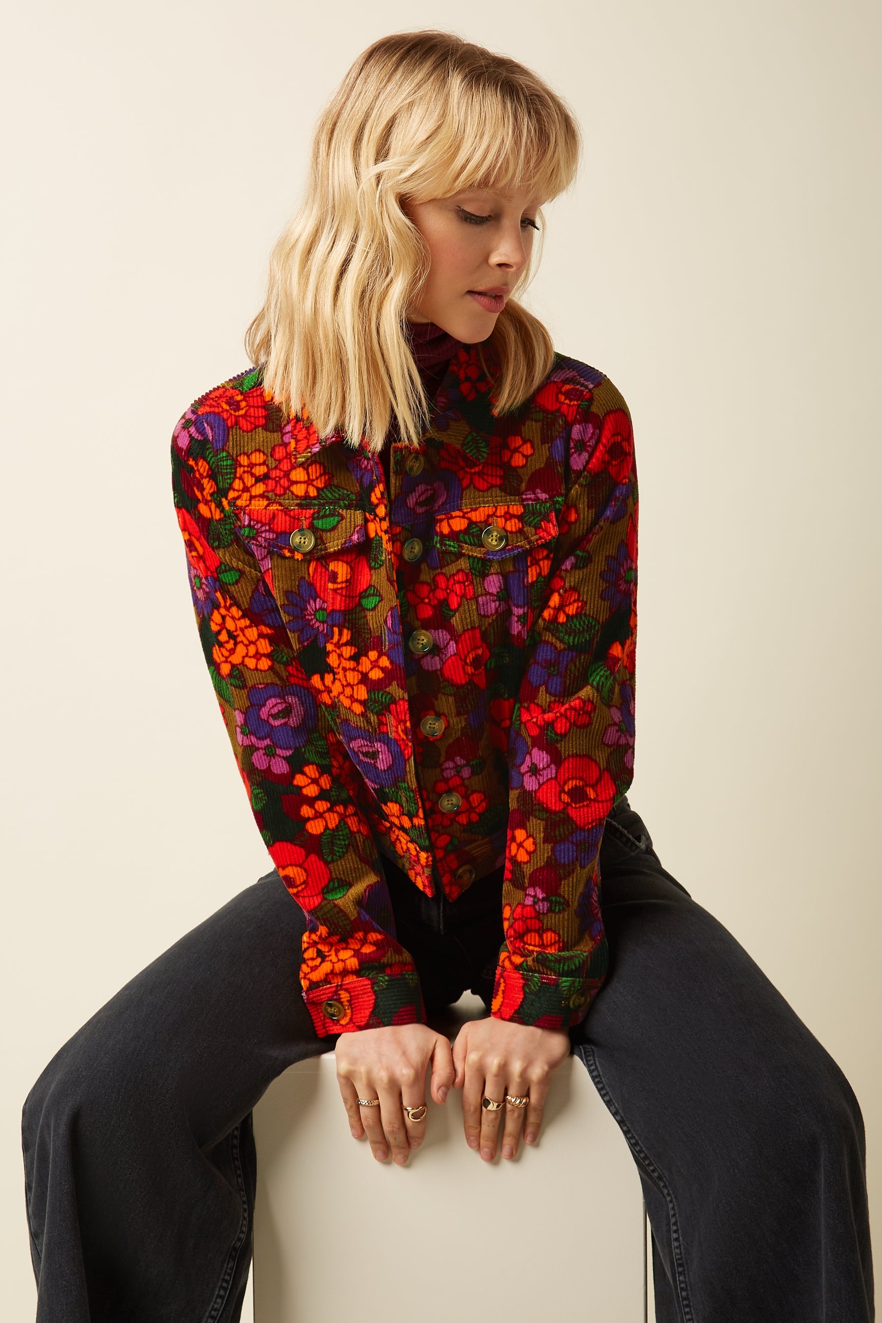 Janey Cropped Jacket Ramone - Multi Color