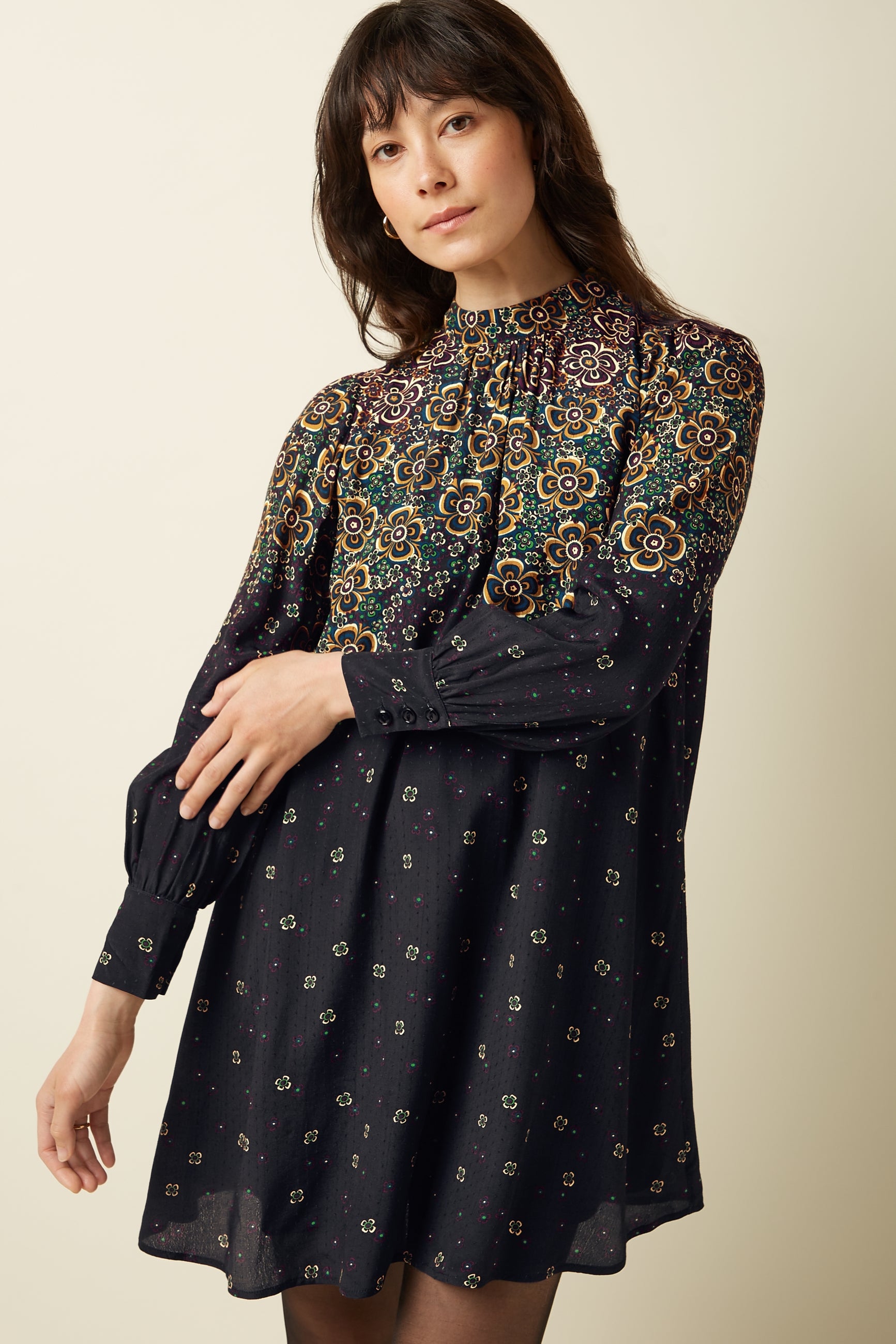 Sandy Dress Ombra - Black