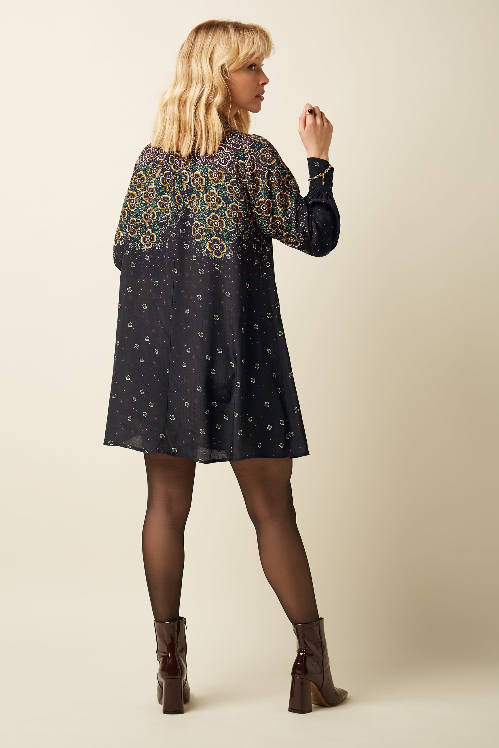 Sandy Dress Ombra - Black