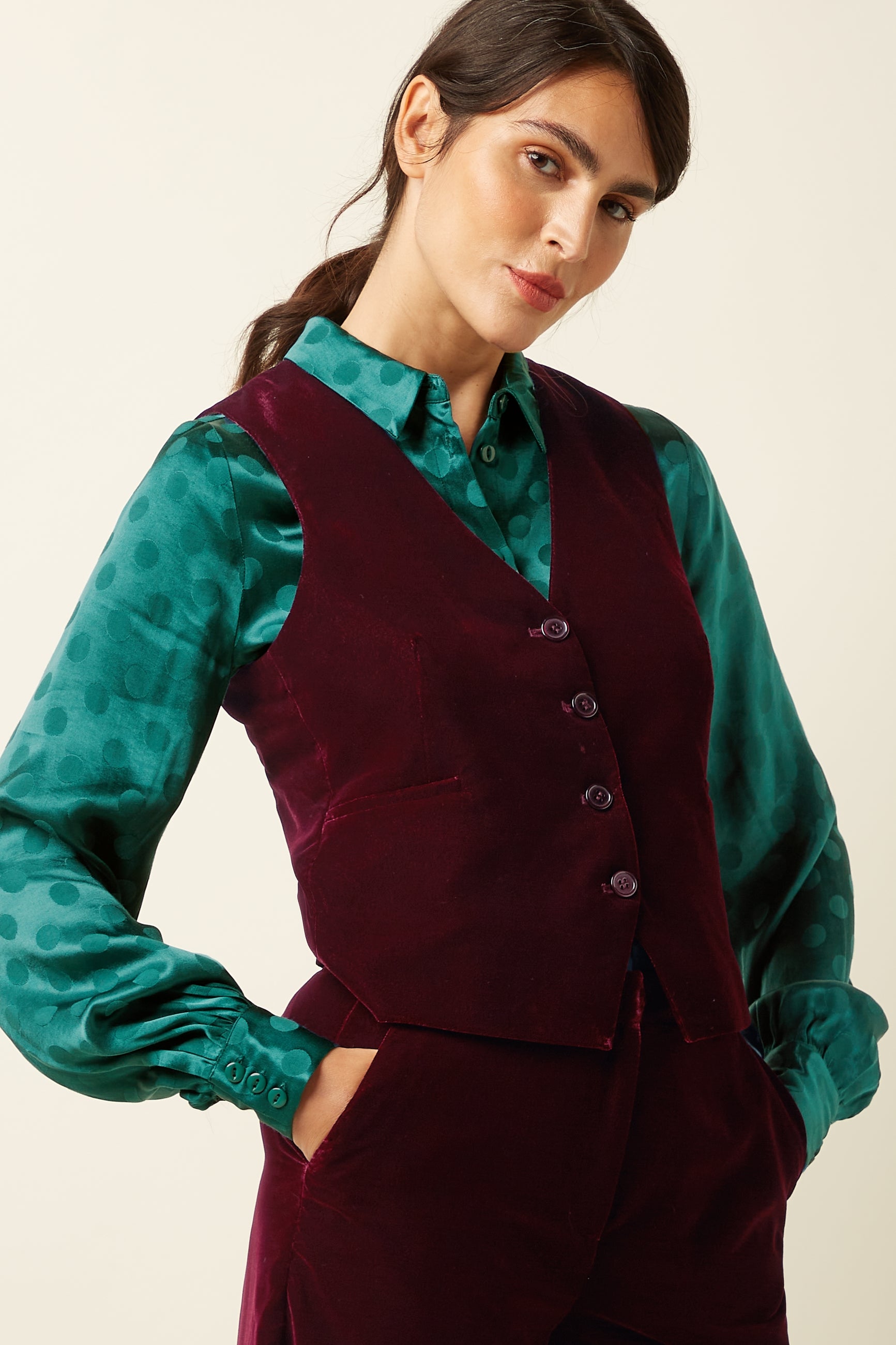 Bianca Gilet Gamine - Bordeaux Red