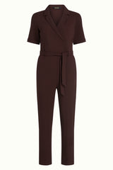 Doris Jumpsuit Woven Crepe - Dark Brown