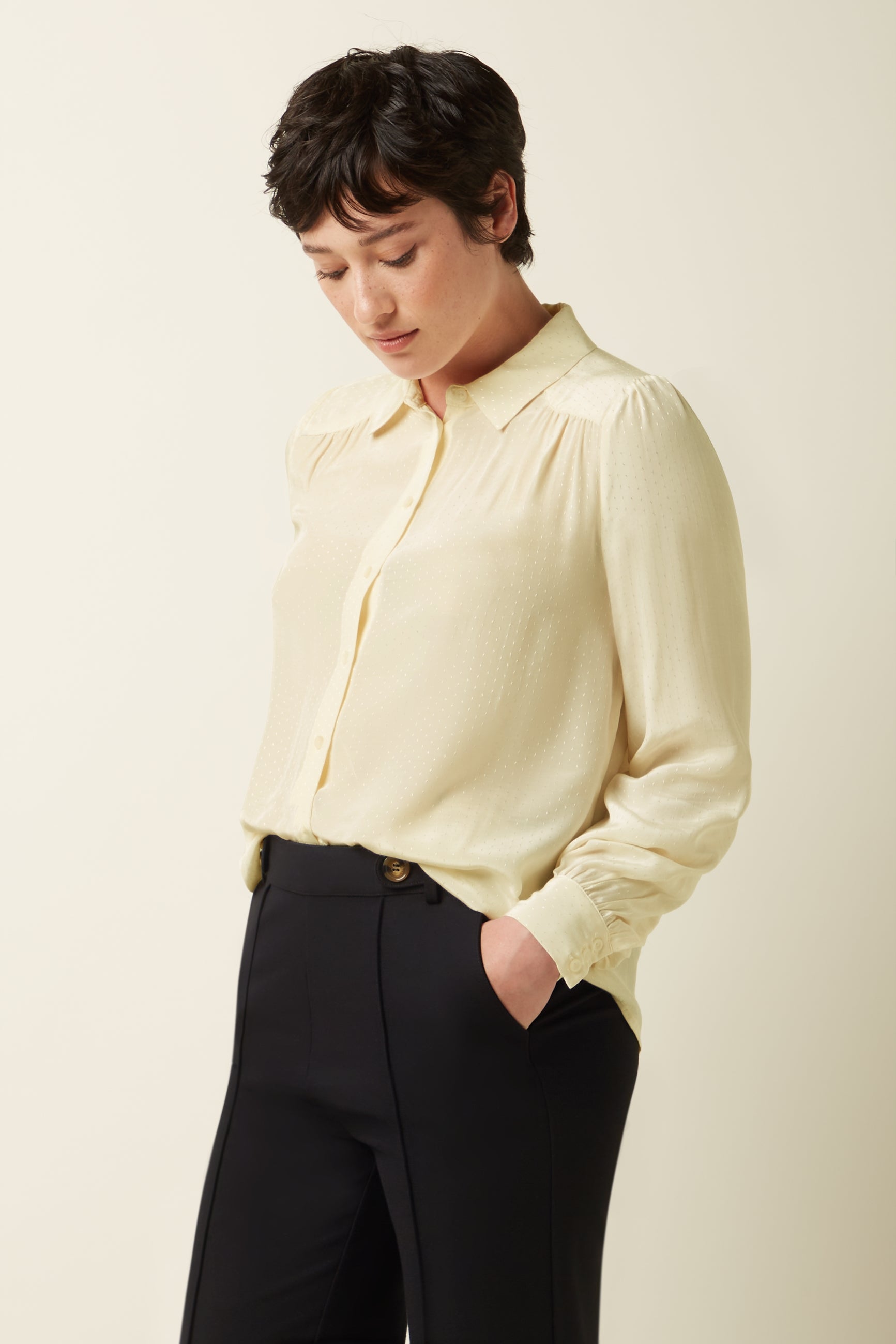 Garbo Pintuck Pants Uni Rodeo - Black