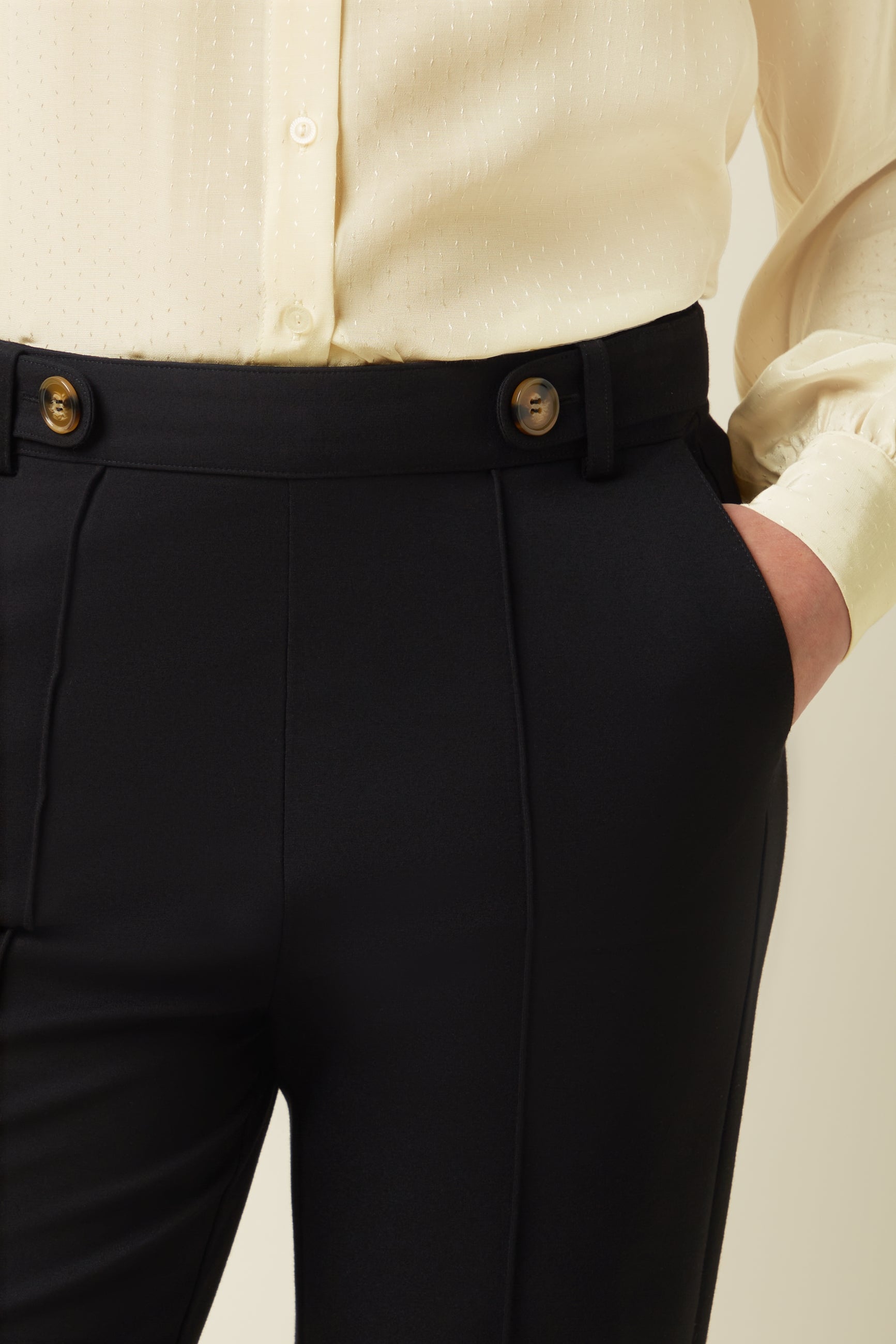 Garbo Pintuck Pants Uni Rodeo - Black